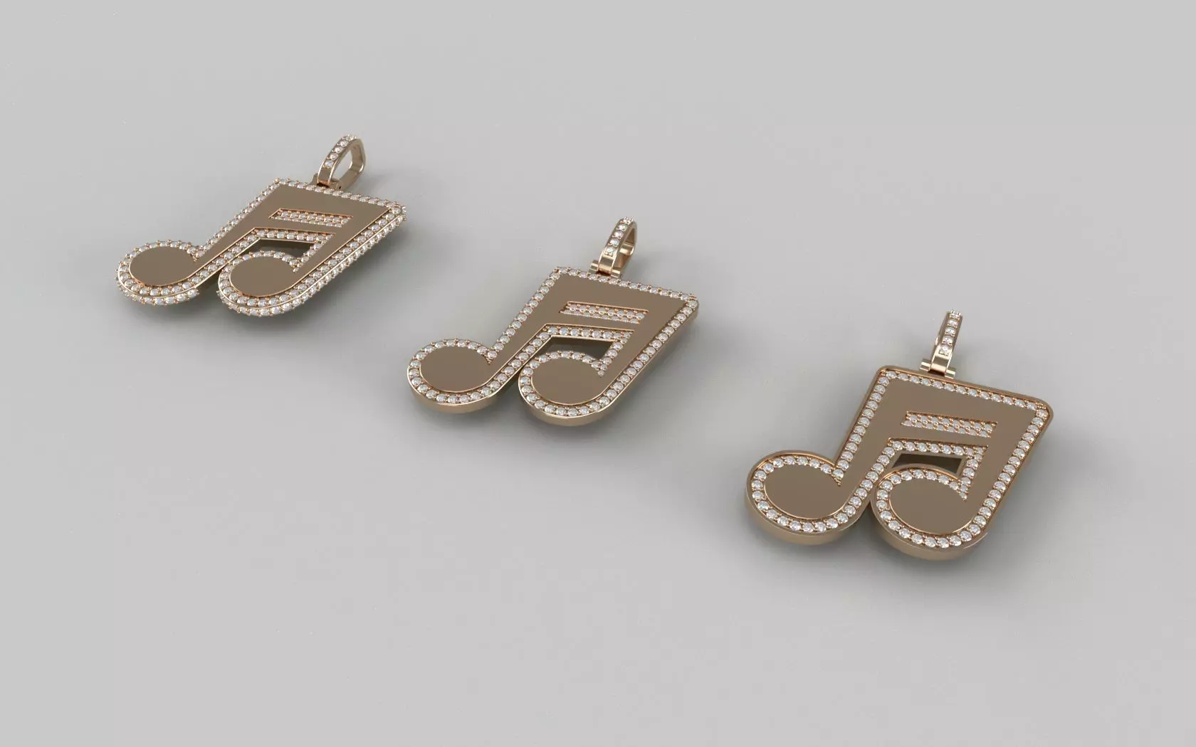 Music Note Pendants - Semiquaver v2 3D print model_0