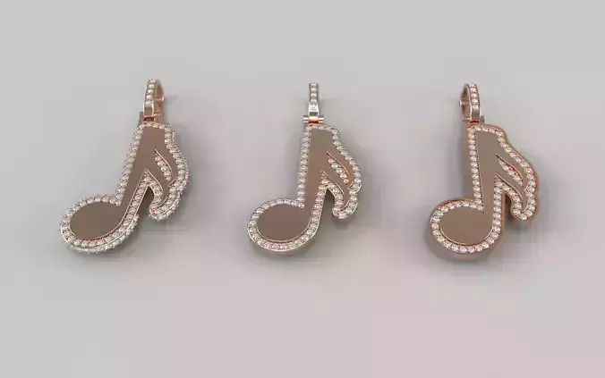 Music Note Pendants - Semiquaver v1 3D print model