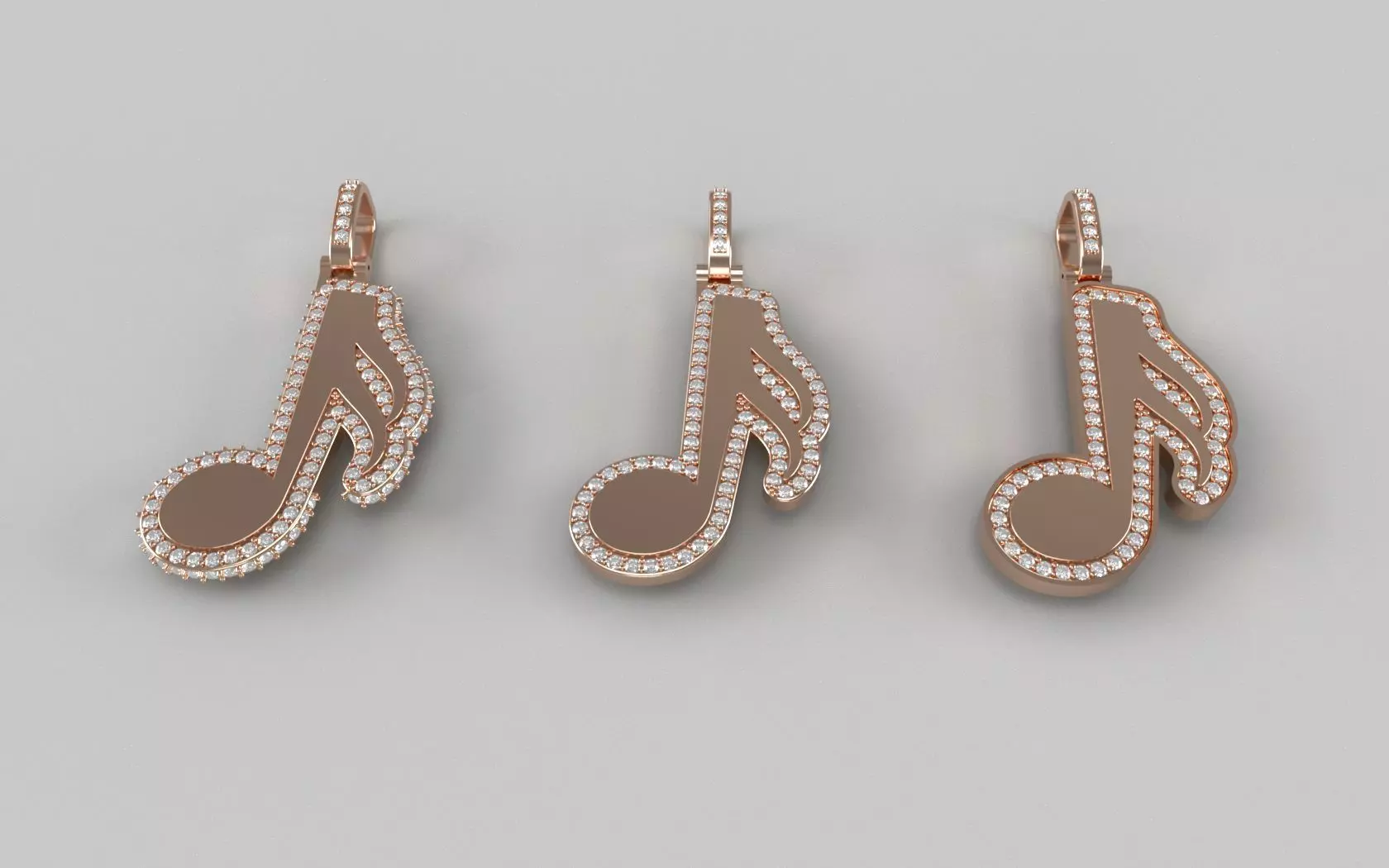 Music Note Pendants - Semiquaver v1 3D print model_0
