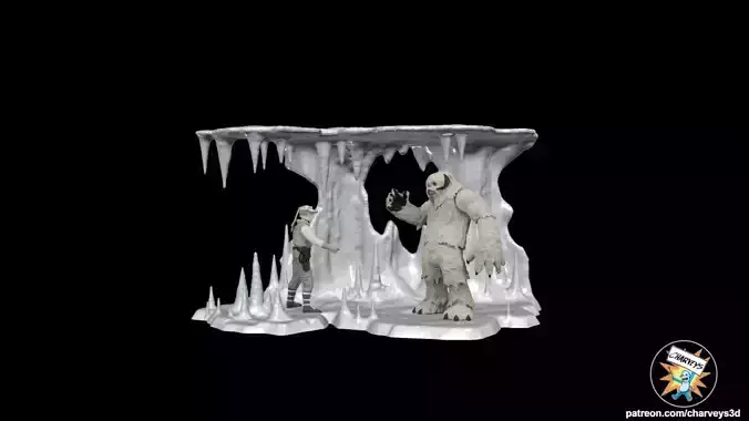 Star Wars Wampa Cave Diorama for Action Figures 3D print model