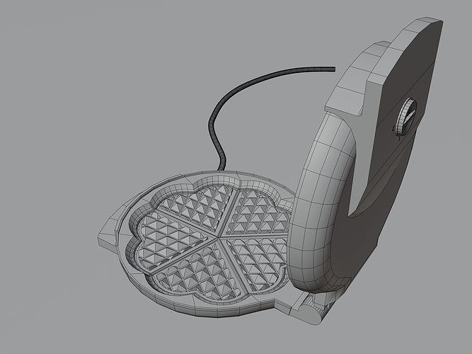 Waffle Maker Machine Low-poly 3D model 3