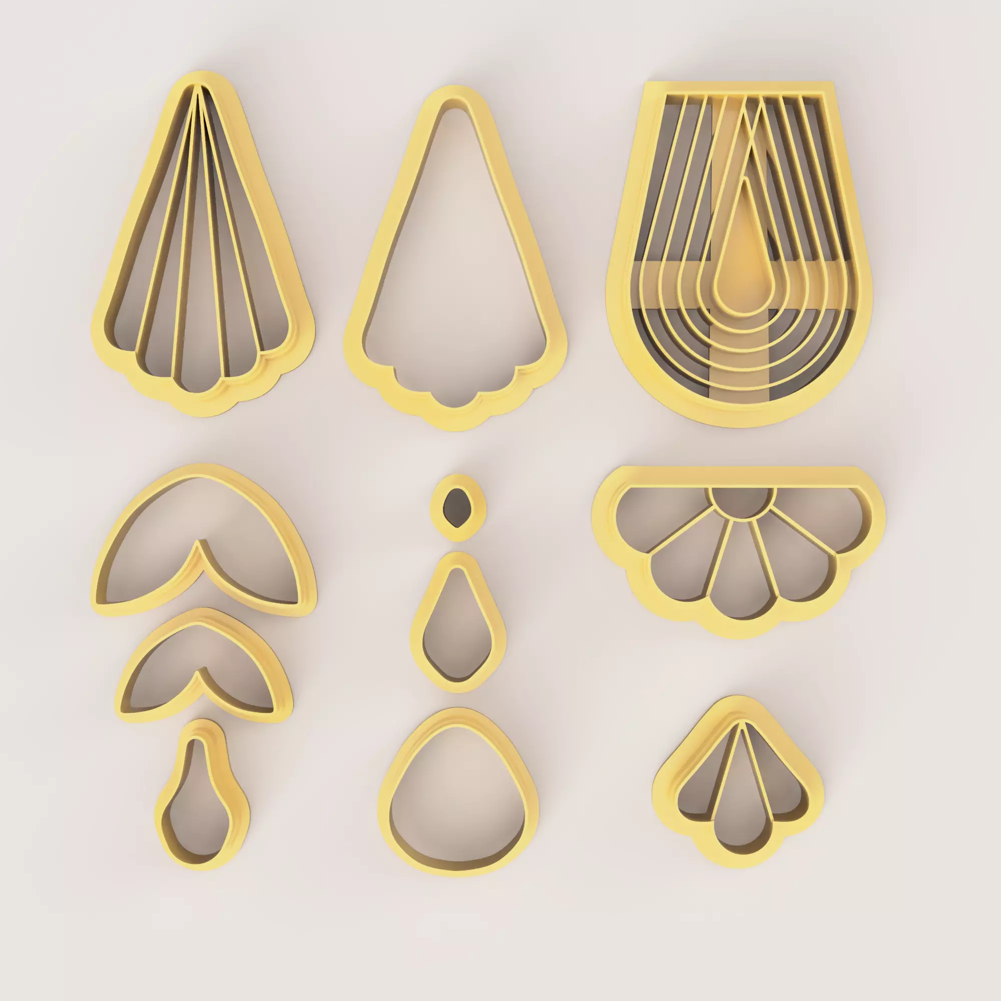 BOHO FLOWERS POLYMER CLAY CUTTER 3D print model_0