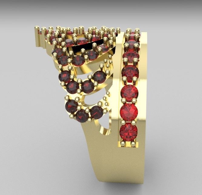 Anillo corona de 15 talla 6 5 gramos 3D print model_3