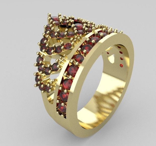 Anillo corona de 15 talla 6 5 gramos 3D print model_2