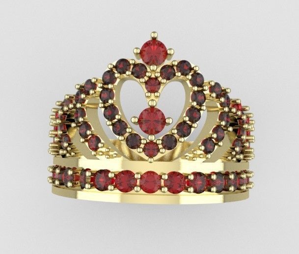 Anillo corona de 15 talla 6 5 gramos 3D print model_1