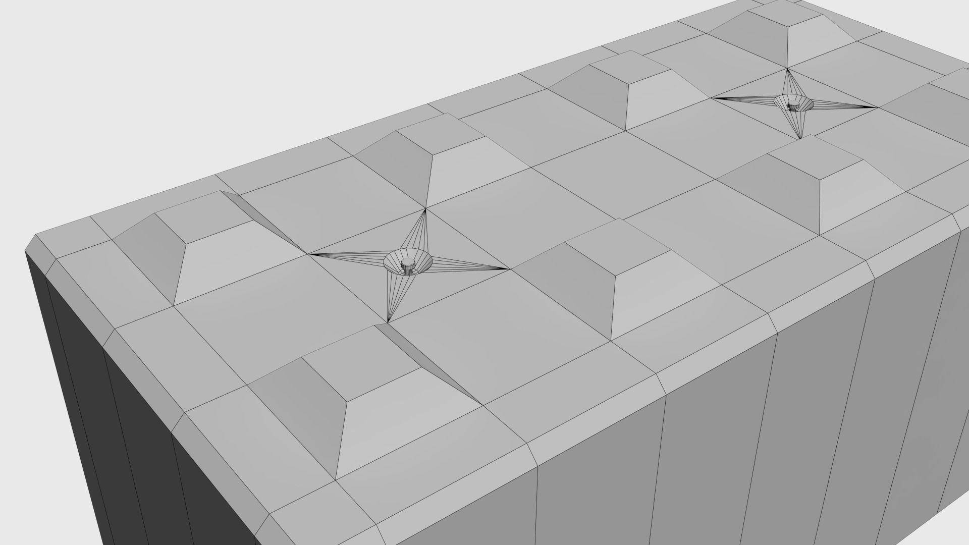 Modular concrete building blocks Low-poly 3D model_22