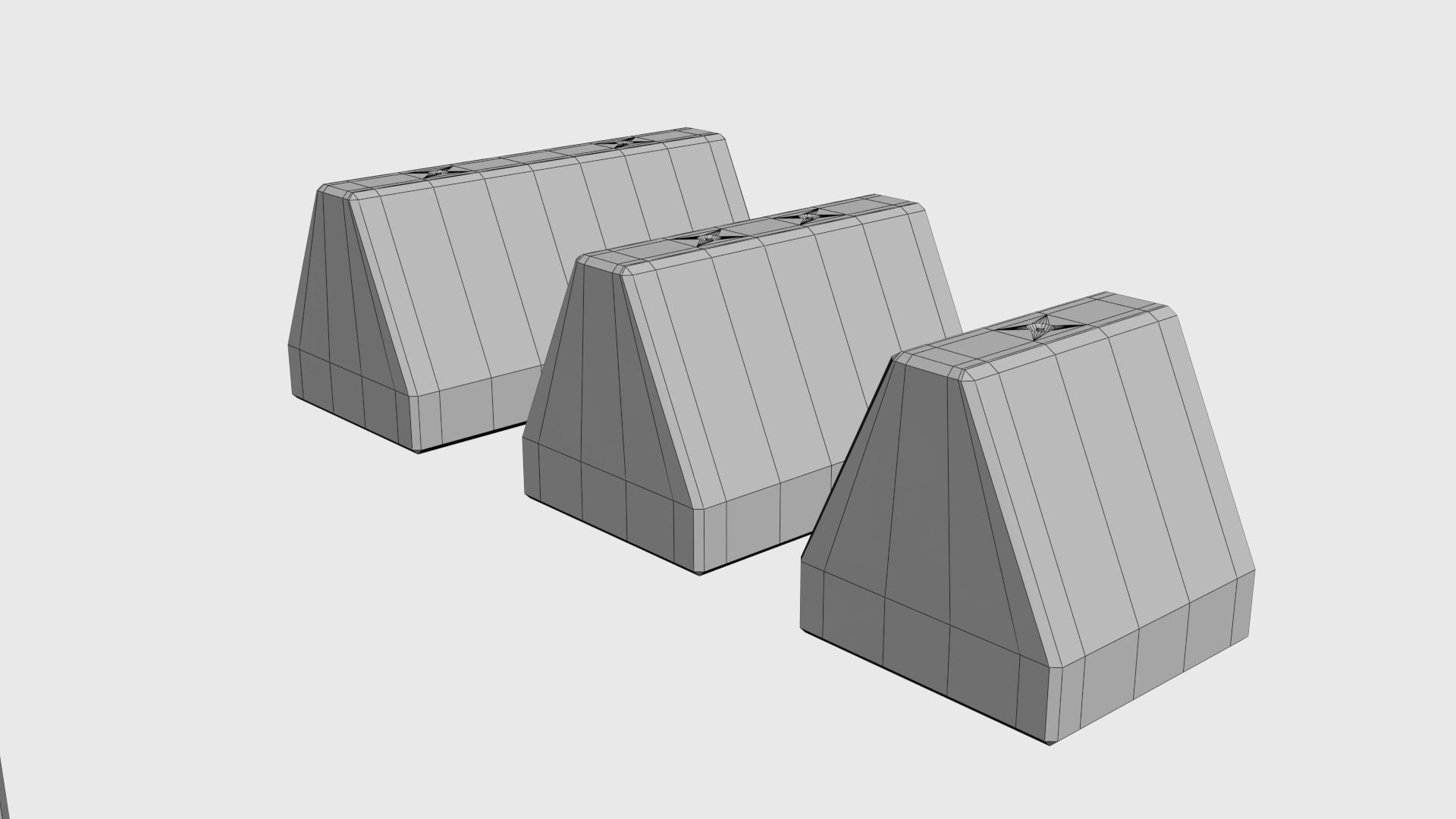 Modular concrete building blocks Low-poly 3D model_23