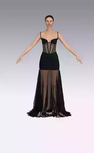 Dress strap heart  neckline corset dress 