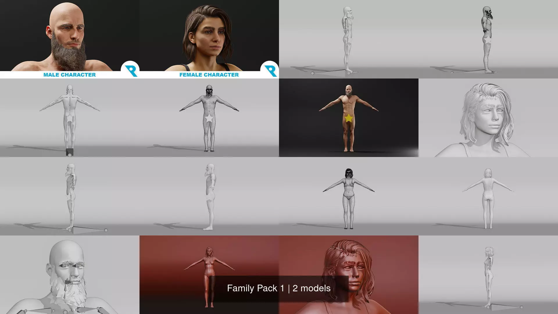 Family Pack 1 3D Model Collection_0