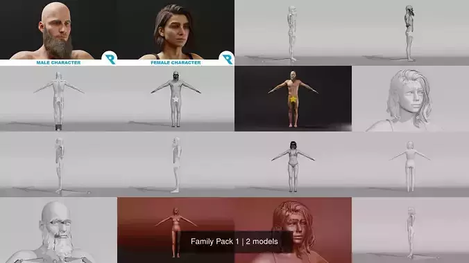 Family Pack 1 3D Model Collection
