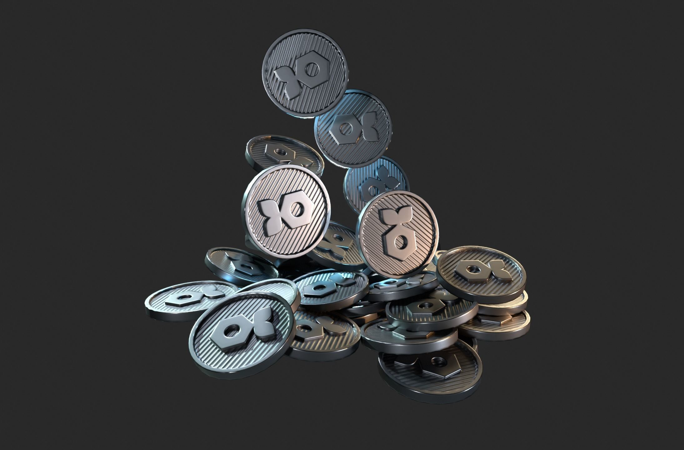 high details Crypto Ironfish coin 3d model 3D model CGTrader