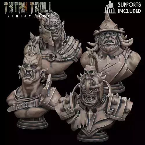Orc Bust Pack - Pre-Supported