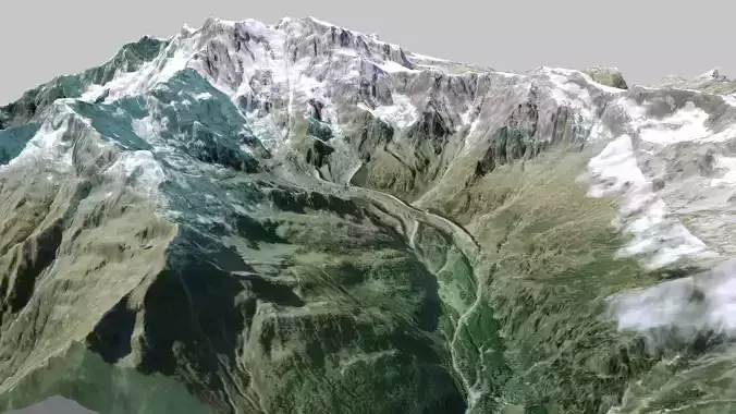 Mountain landscape Monte Rosa Gletscher Zermatt Switzerland