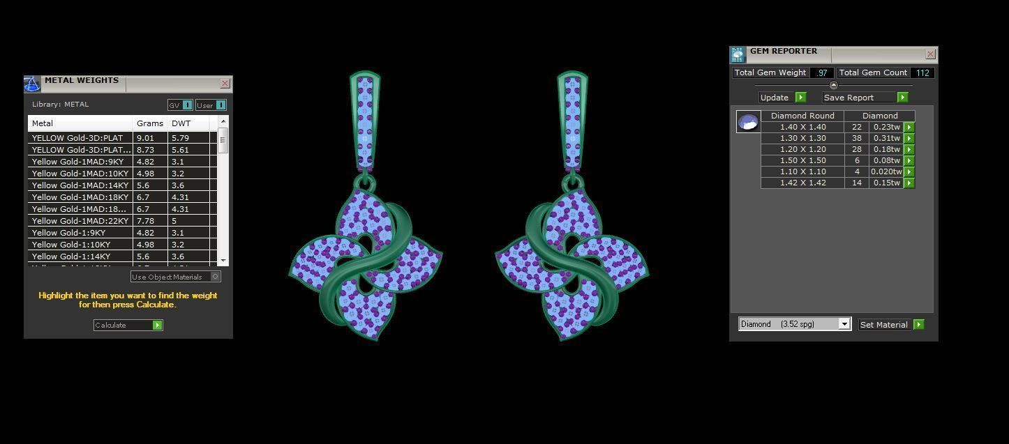 Flower Women Drop Earrings 3dm stl 3mf obj glb gltf render 3D print model_3