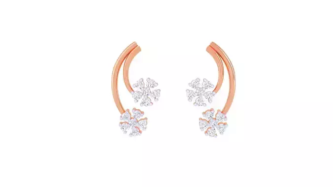 Women Studs Earrings 3dm stl 3mf obj glb gltf render details