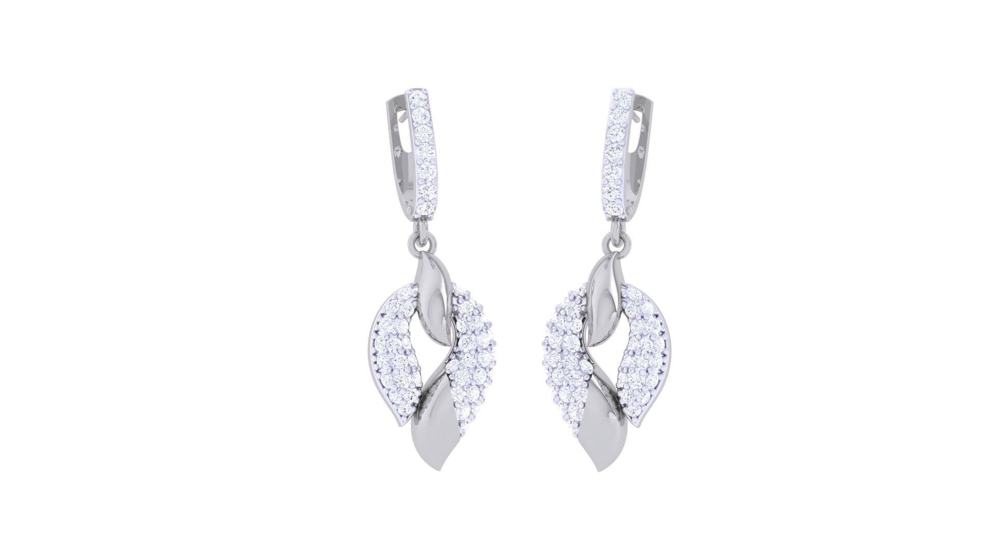 Women Drop Earrings 3dm stl 3mf obj glb gltf render details 3D print model_4