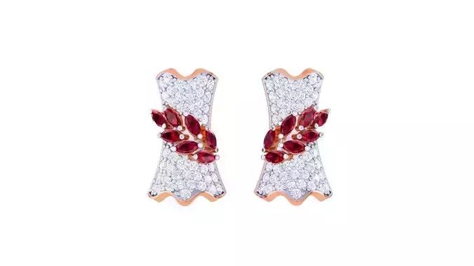 Women Studs Earrings 3dm stl 3mf obj glb gltf render details 3D print model