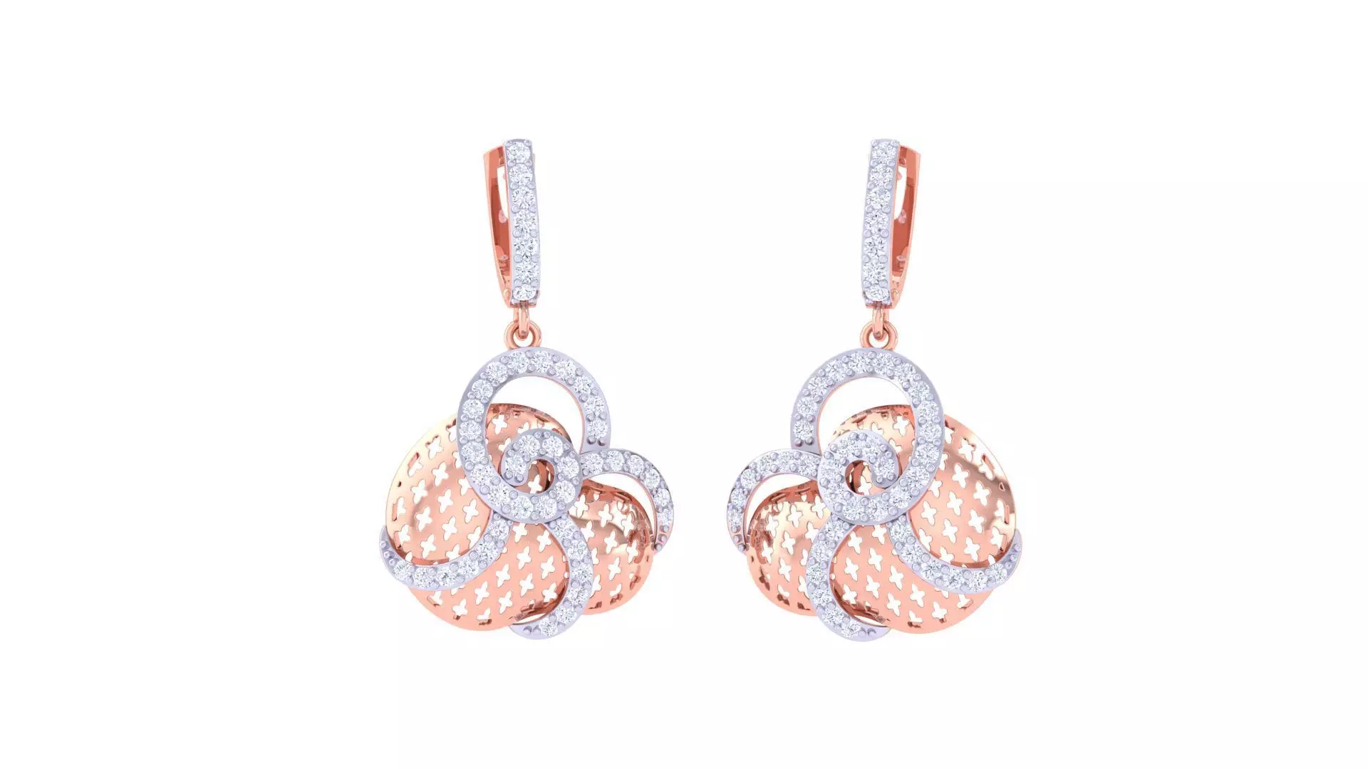 Women Drop Earrings 3dm stl 3mf obj glb gltf render details 3D print model