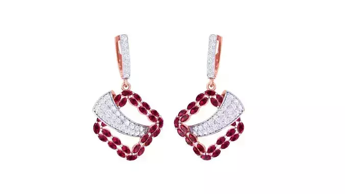 Women Drop Earrings 3dm stl 3mf obj glb gltf render details