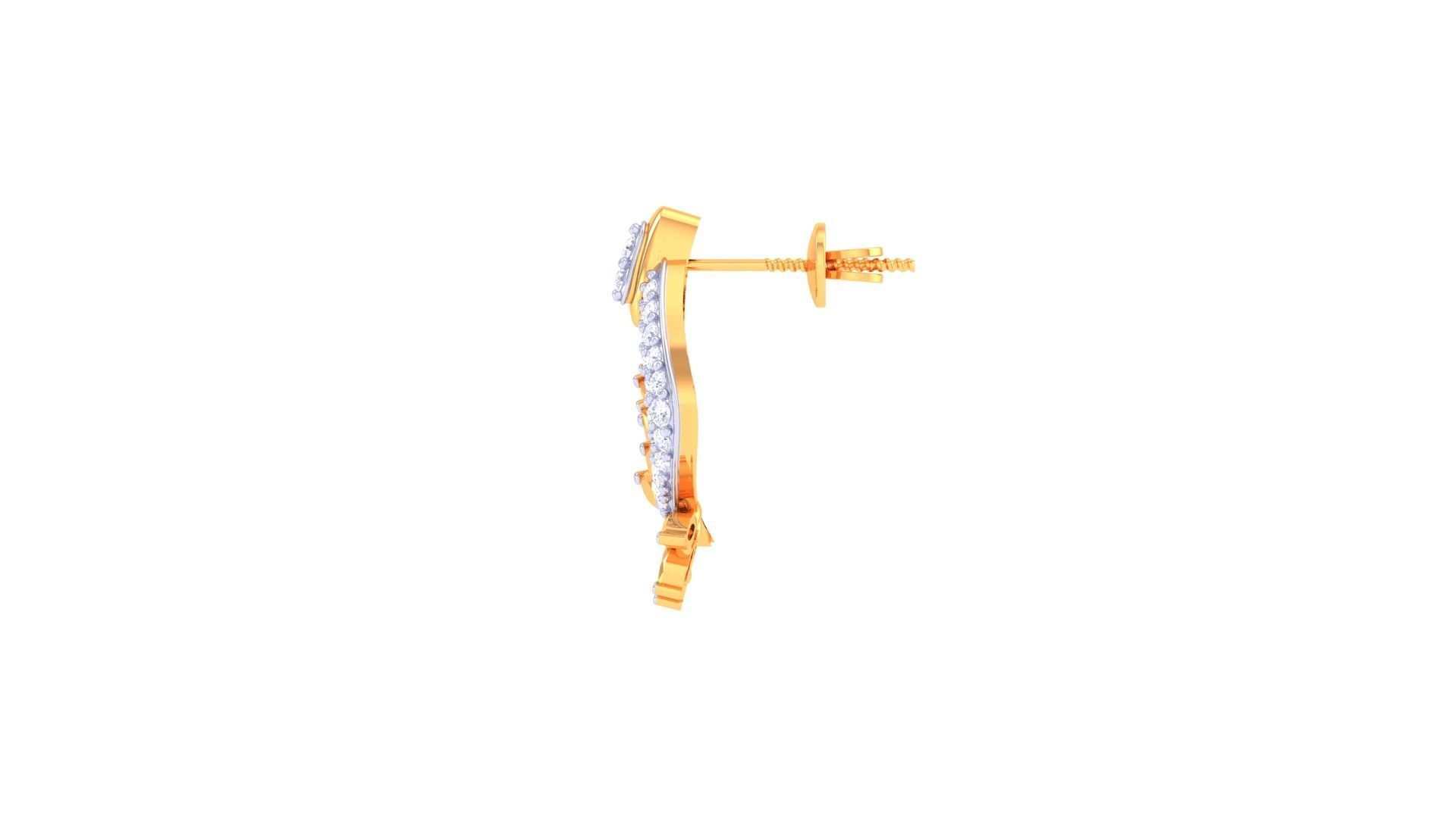 Leaf Women Studs Earrings 3dm stl 3mf obj glb gltf render 3D print model_9