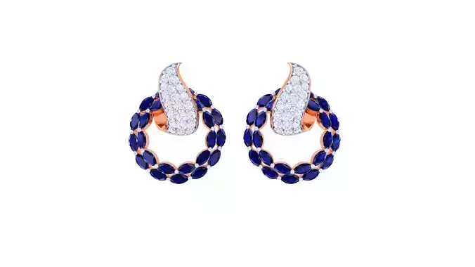 Women Studs Earrings 3dm stl 3mf obj glb gltf render details 3D print model