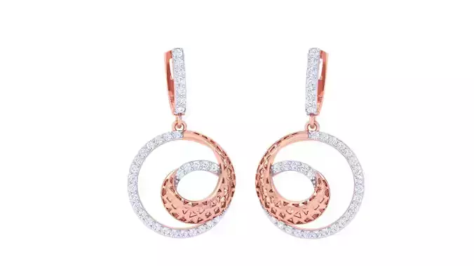 Wire Mesh Women Drop Earrings 3dm stl 3mf obj glb gltf render