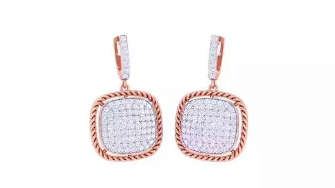Diamond Heads Women Drop Earrings 3dm stl 3mf obj glb gltf  3D print model