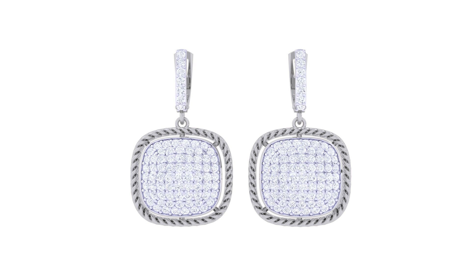 Diamond Heads Women Drop Earrings 3dm stl 3mf obj glb gltf  3D print model_6