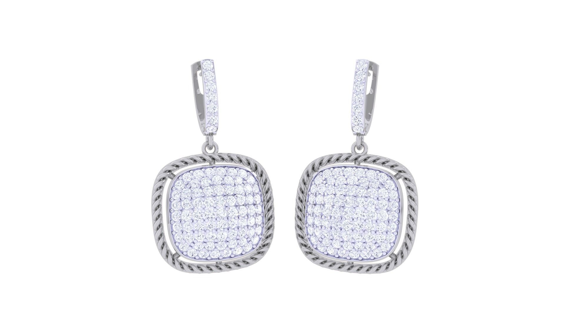 Diamond Heads Women Drop Earrings 3dm stl 3mf obj glb gltf  3D print model_2