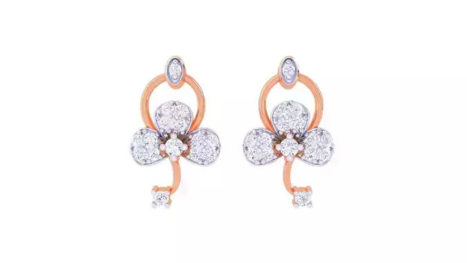 Women Studs Earrings 3dm stl 3mf obj glb gltf render details