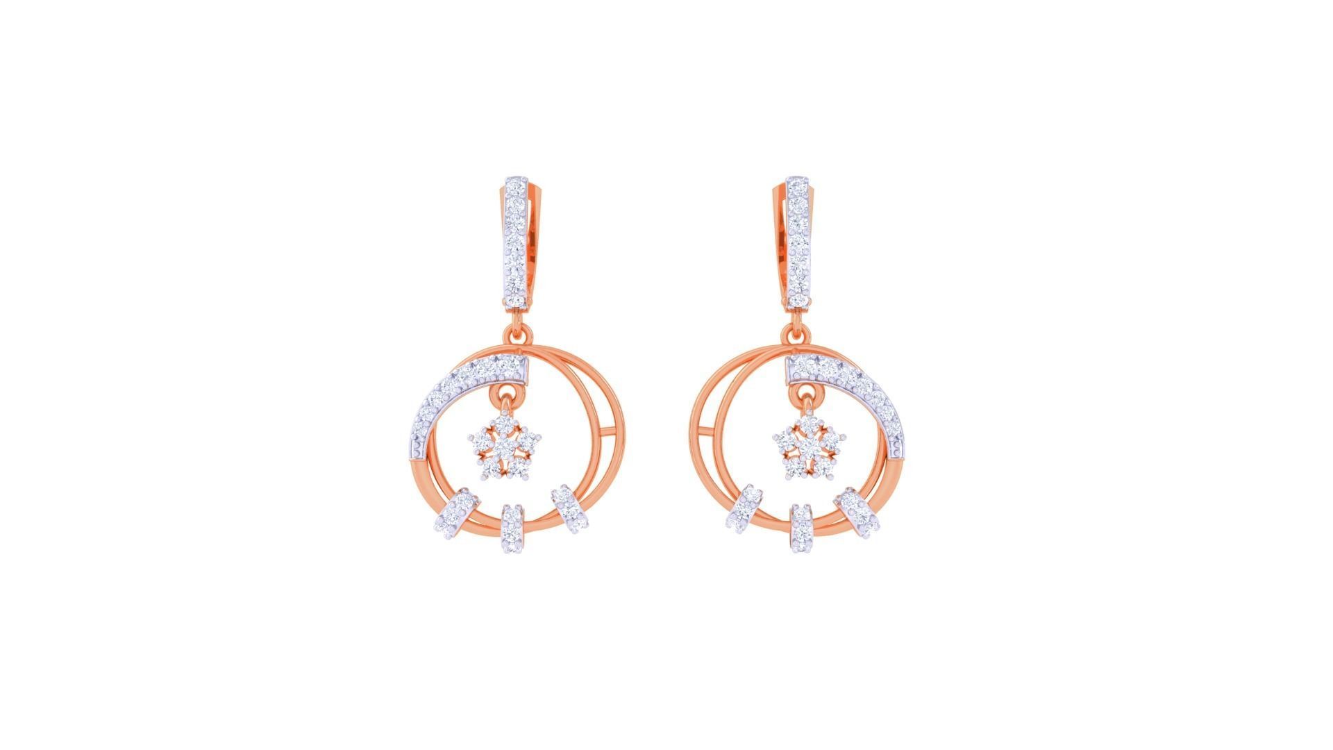 Hanging Women Drop Earrings 3dm stl 3mf obj glb gltf render 3D print model_7