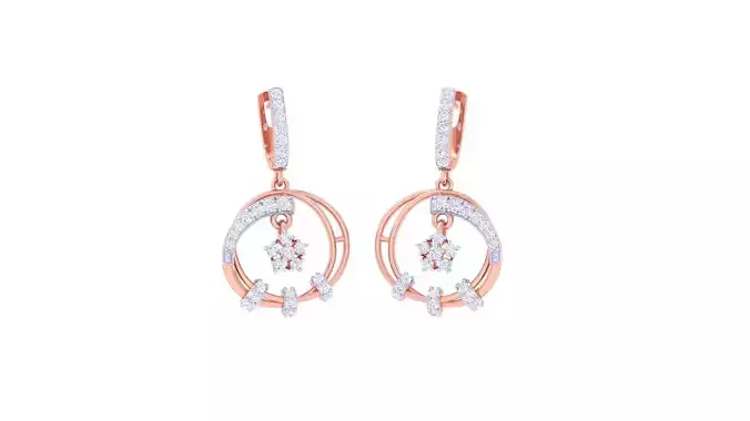 Hanging Women Drop Earrings 3dm stl 3mf obj glb gltf render