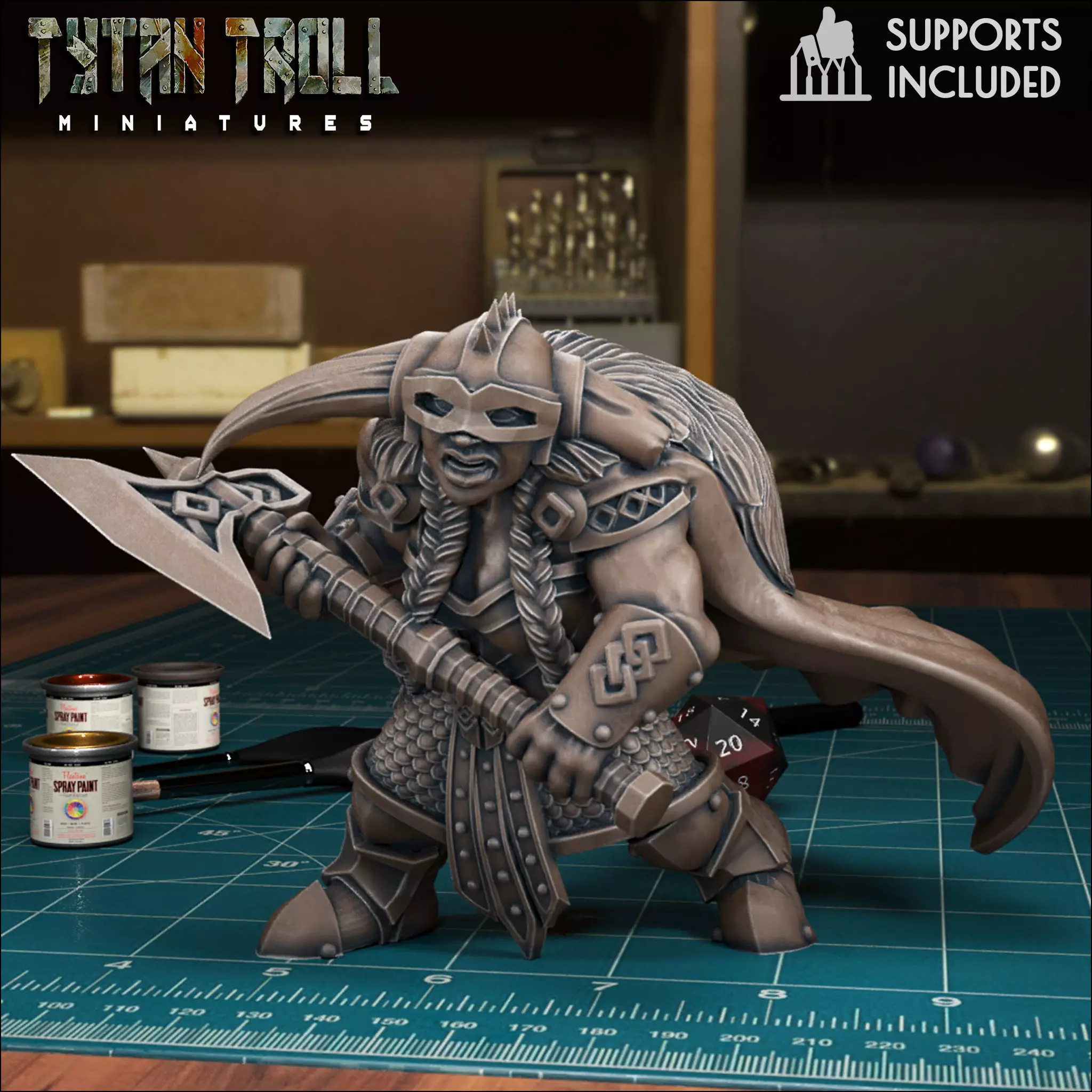 Female Dwarf 07 - Pre-Supported 3D print model_0