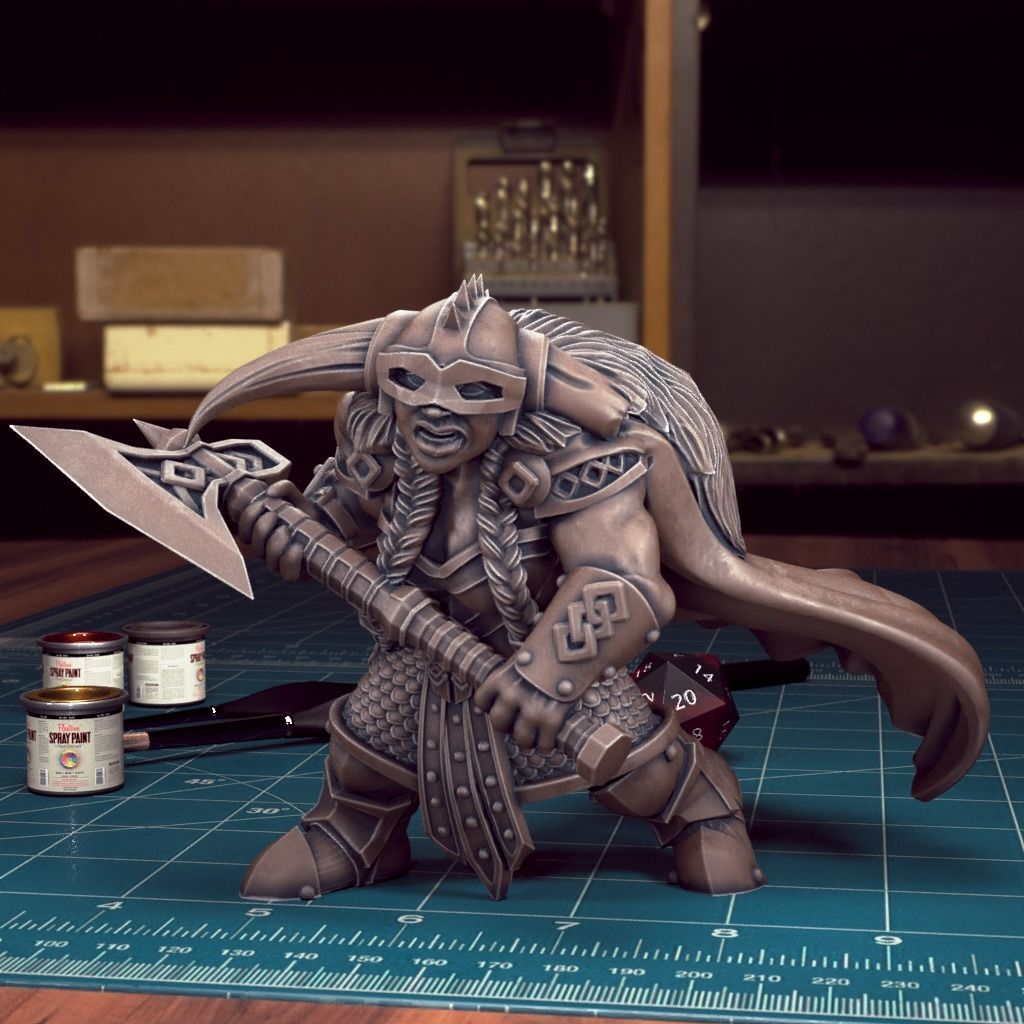 Female Dwarf 07 - Pre-Supported 3D print model_1