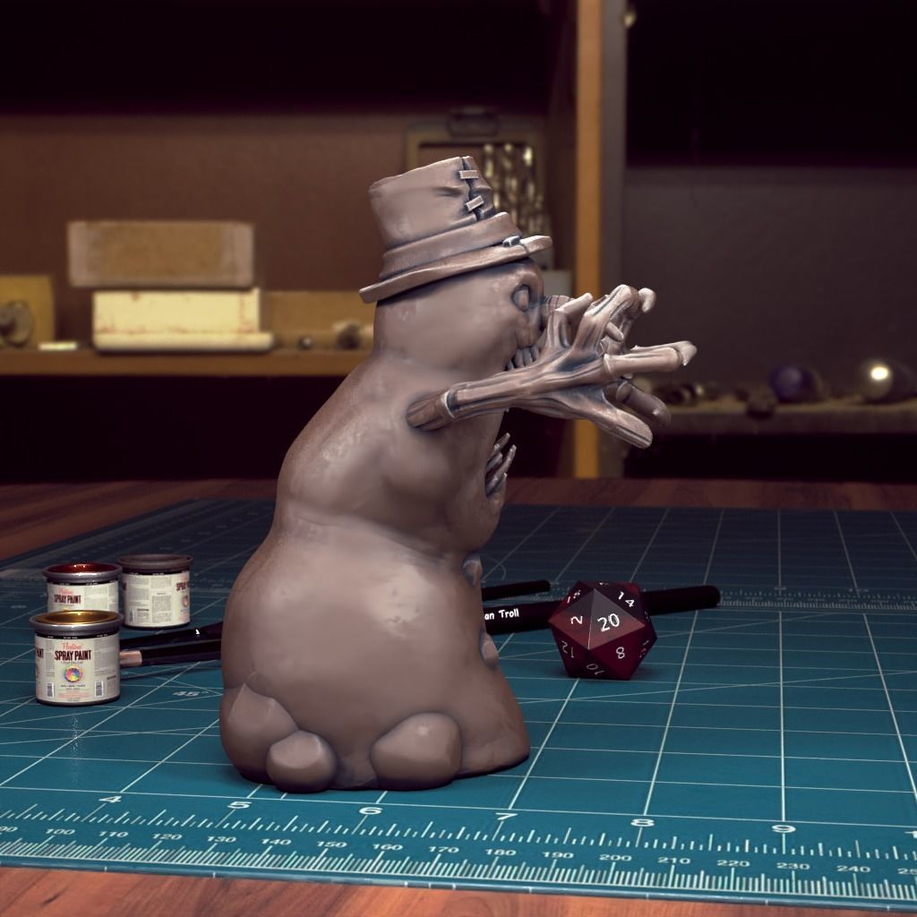 Creepy Snowman 01 - Pre-Supported 3D print model_1