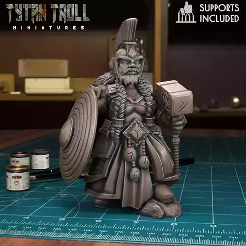 Bearded Female Dwarf 06 - Pre-Supported