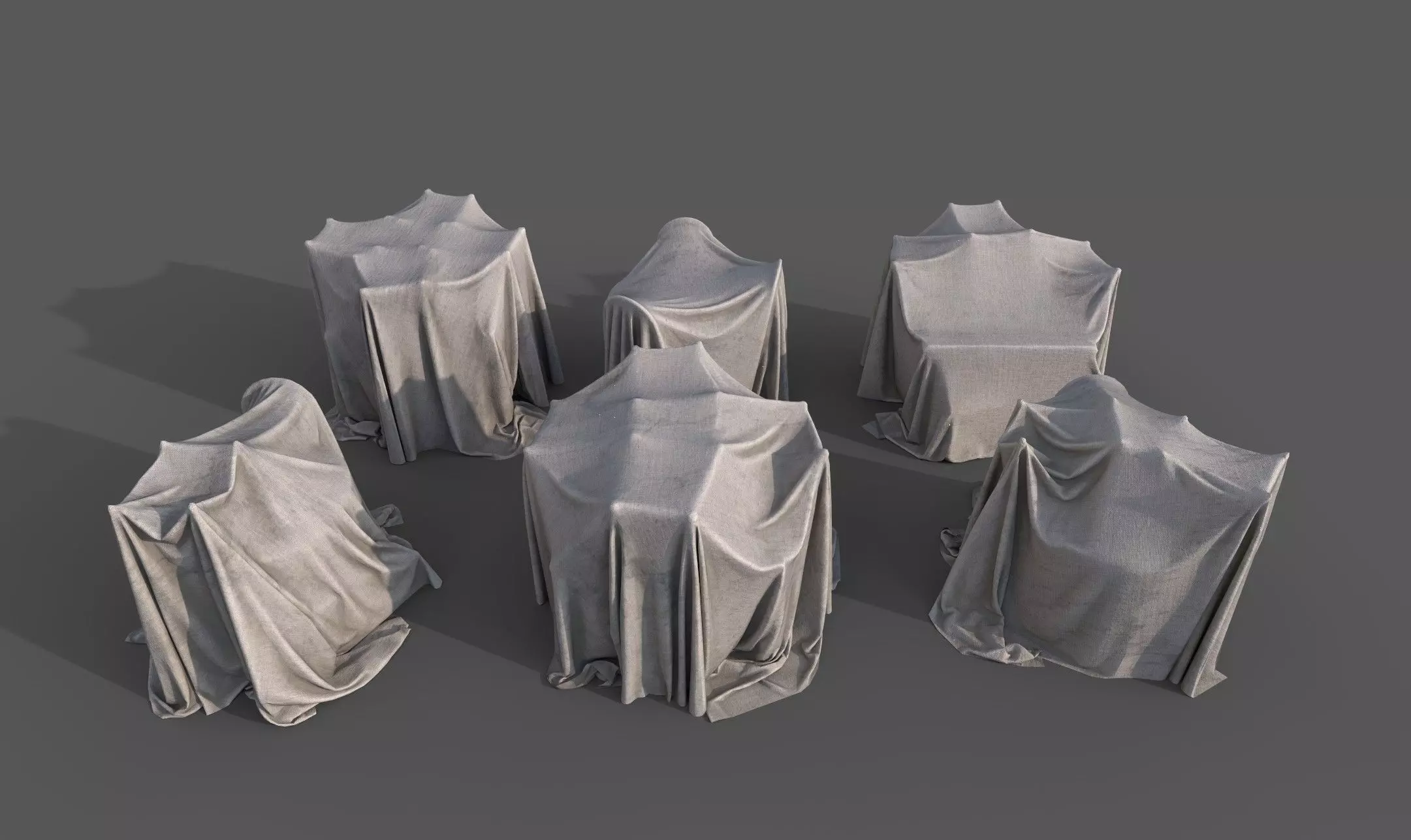 Covered restaurant table and chair combinations PBR Game Ready Free low-poly 3D model