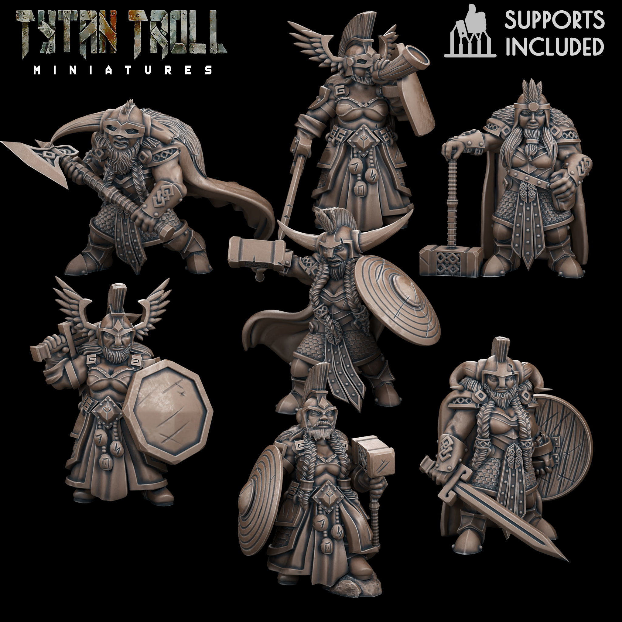 Female Dwarf Bundle - Pre-Supported 3D print model_2