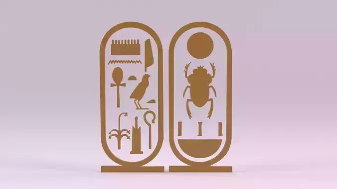 Egyptian Symbols - 001 Low-poly 3D model