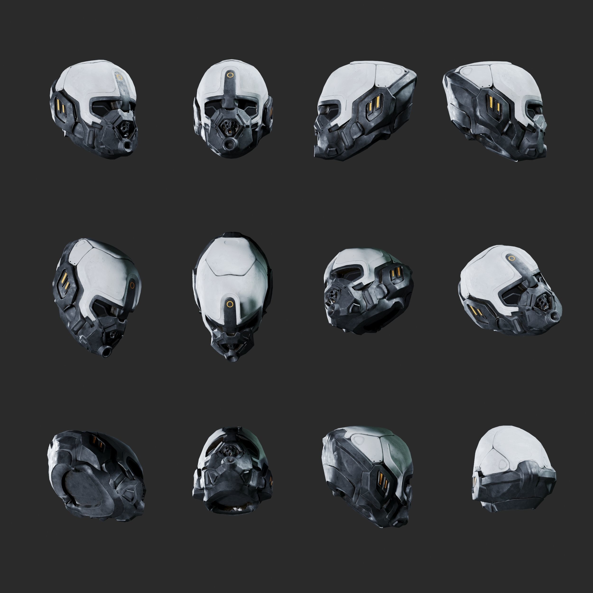 SciFi Helmet ver1 Low-poly 3D model_16