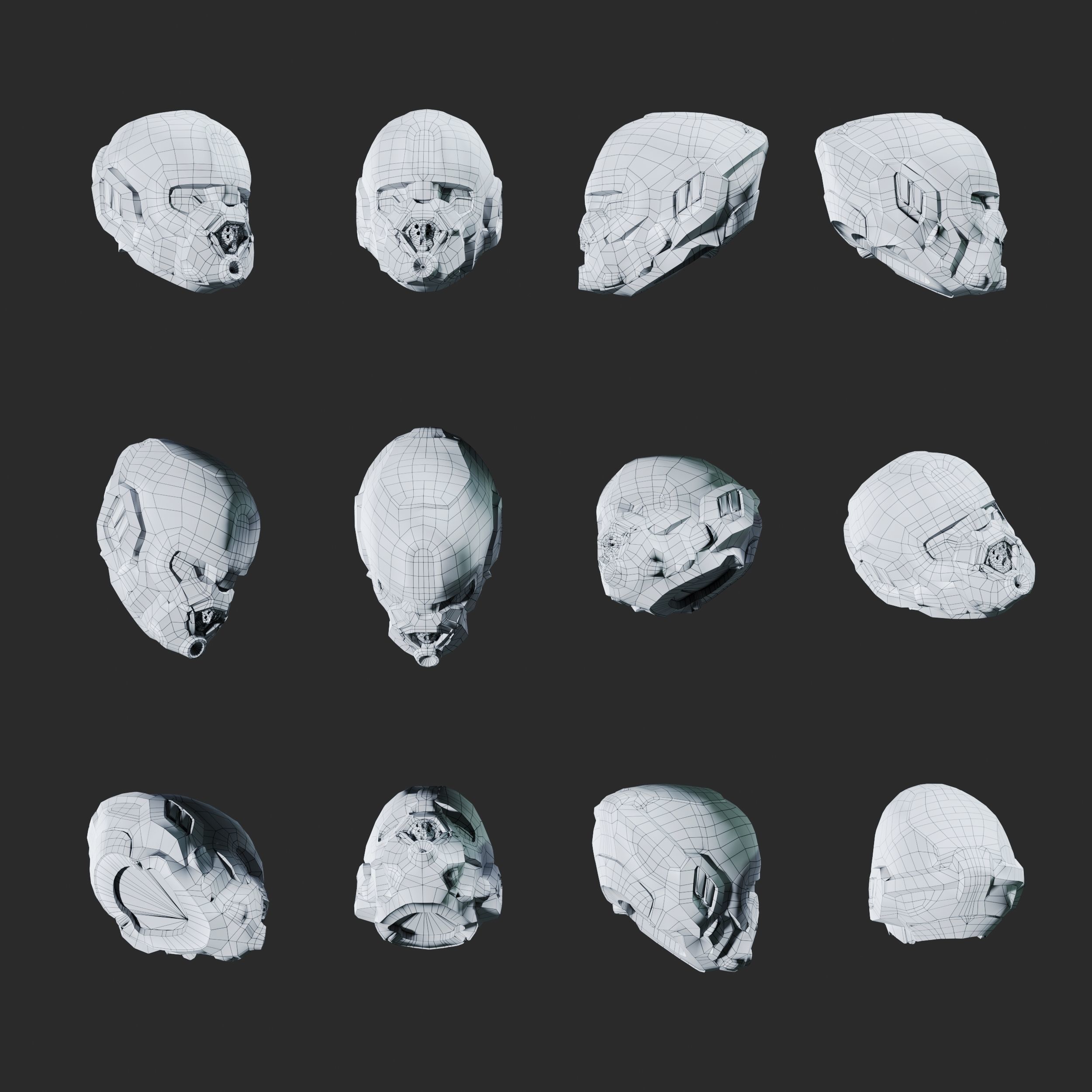 SciFi Helmet ver1 Low-poly 3D model_17