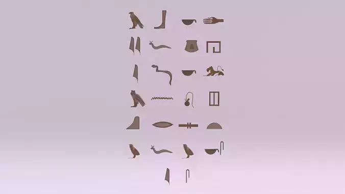 Egyptian Symbols - 002 Low-poly 3D model