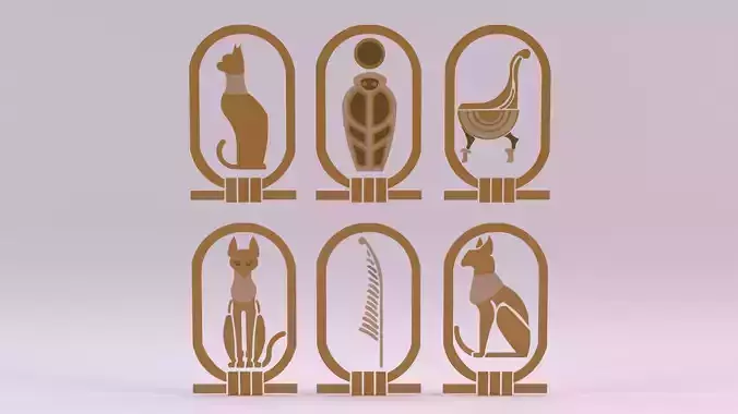 Egyptian Symbols - 003 Low-poly 3D model