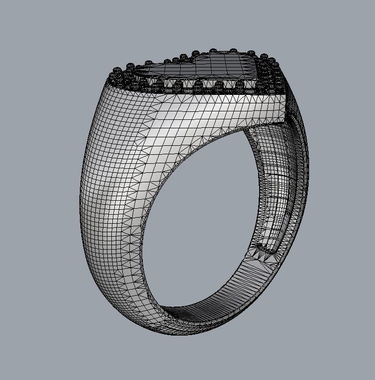 Heart Diamond Signet Ring 3D print model_12
