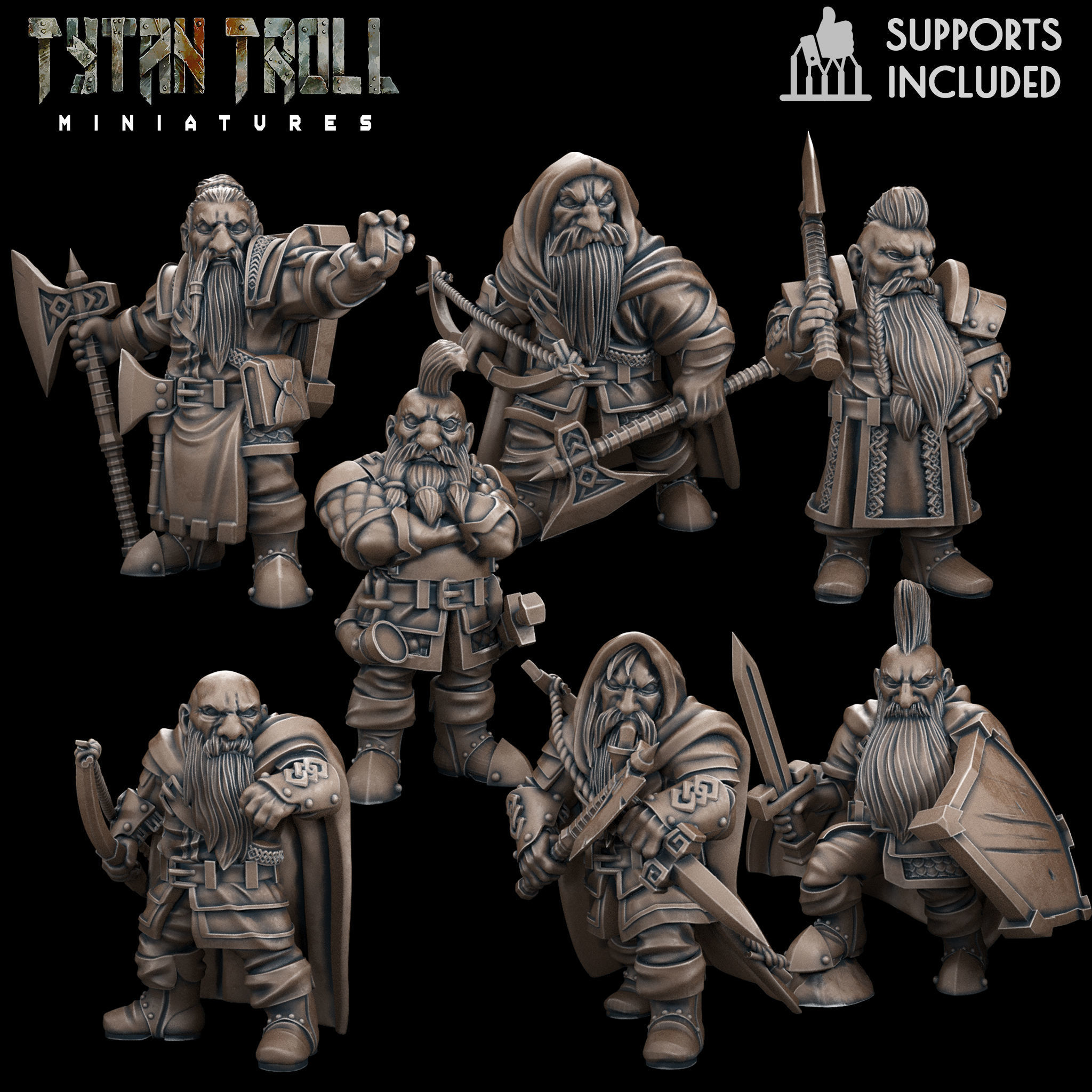 Male Dwarf Pack - Pre-Supported 3D print model_6