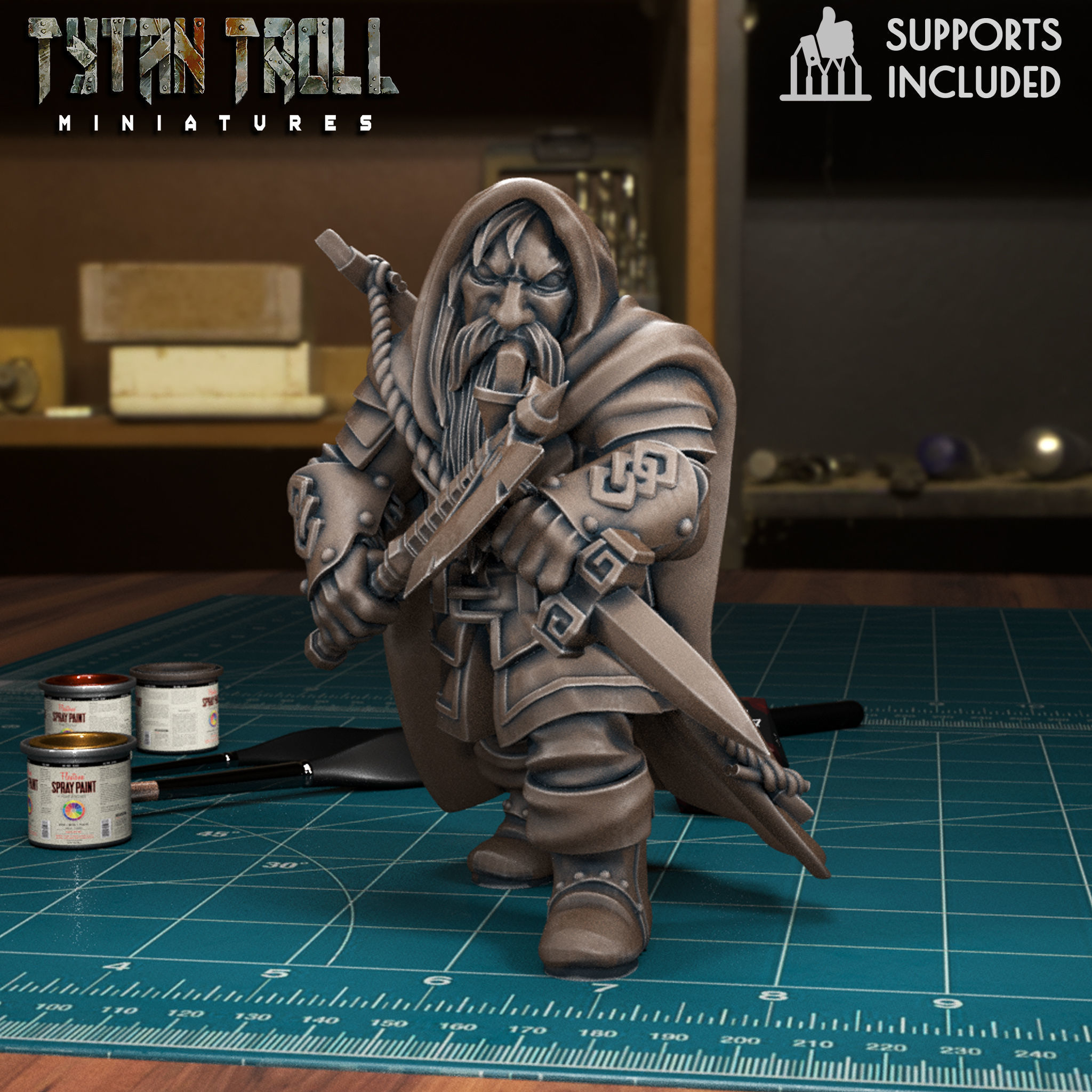 Male Dwarf Pack - Pre-Supported 3D model 3D printable | CGTrader
