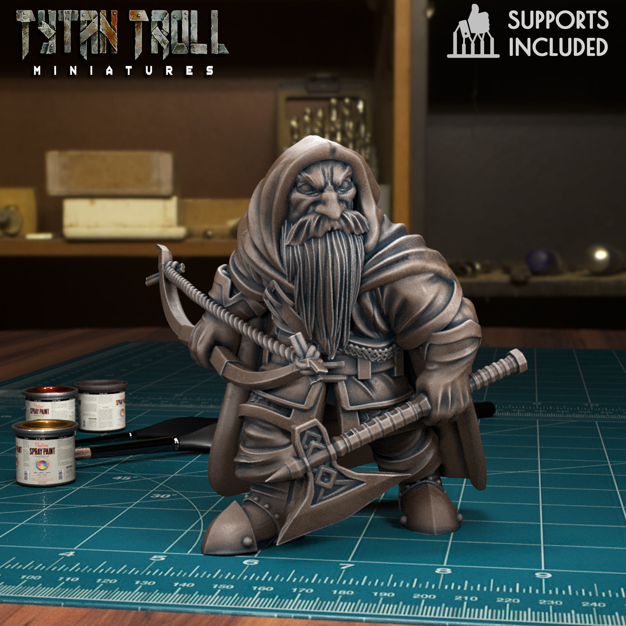 Male Dwarf Pack - Pre-Supported 3D print model_1