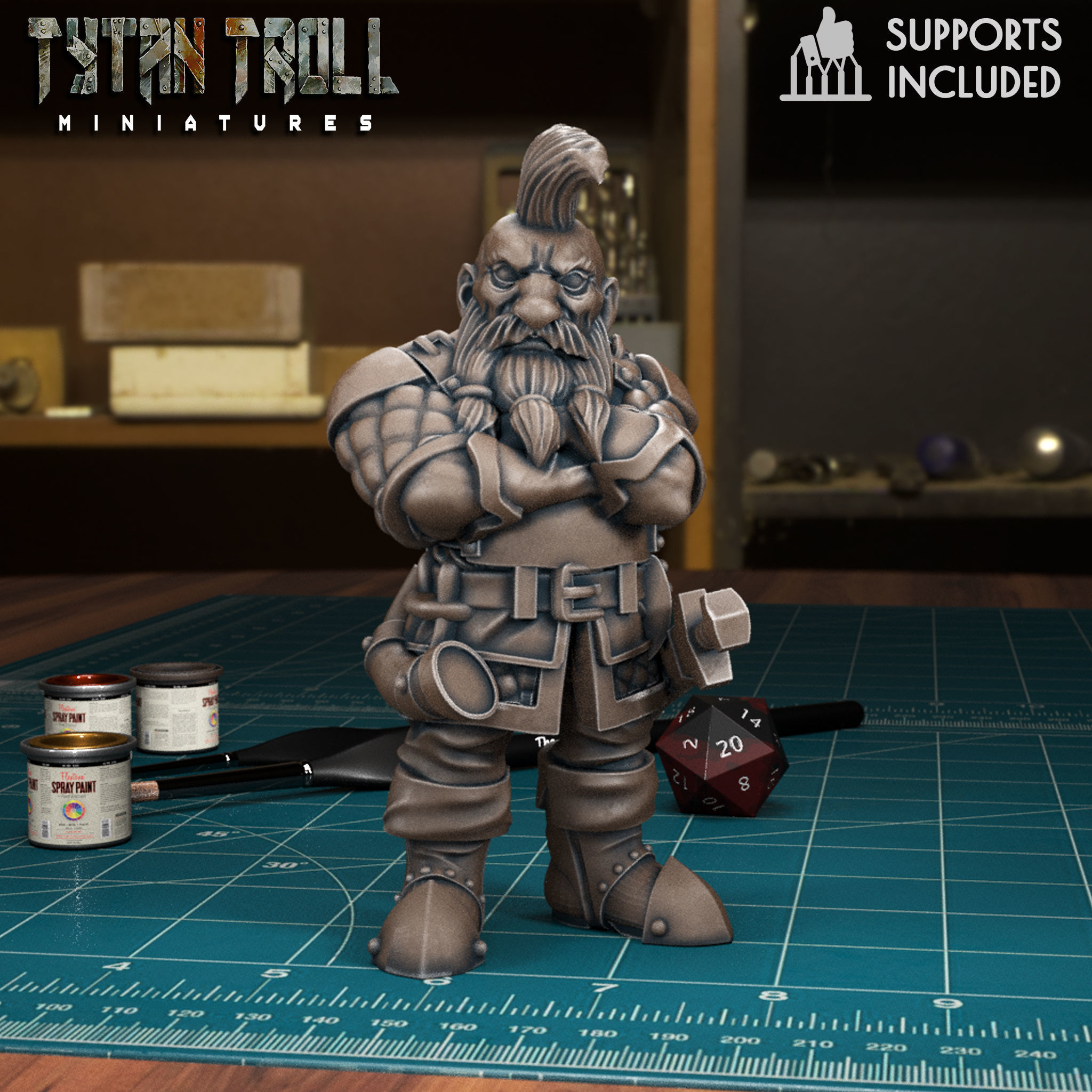 Male Dwarf Pack - Pre-Supported 3D print model_2
