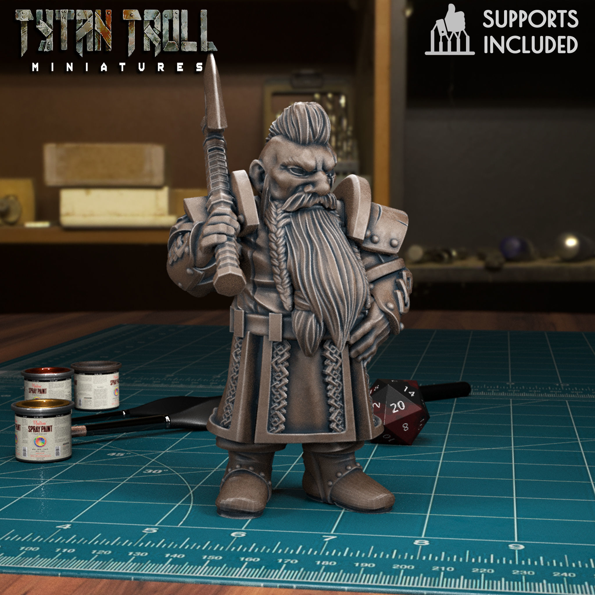 Male Dwarf Pack - Pre-Supported 3D print model_3