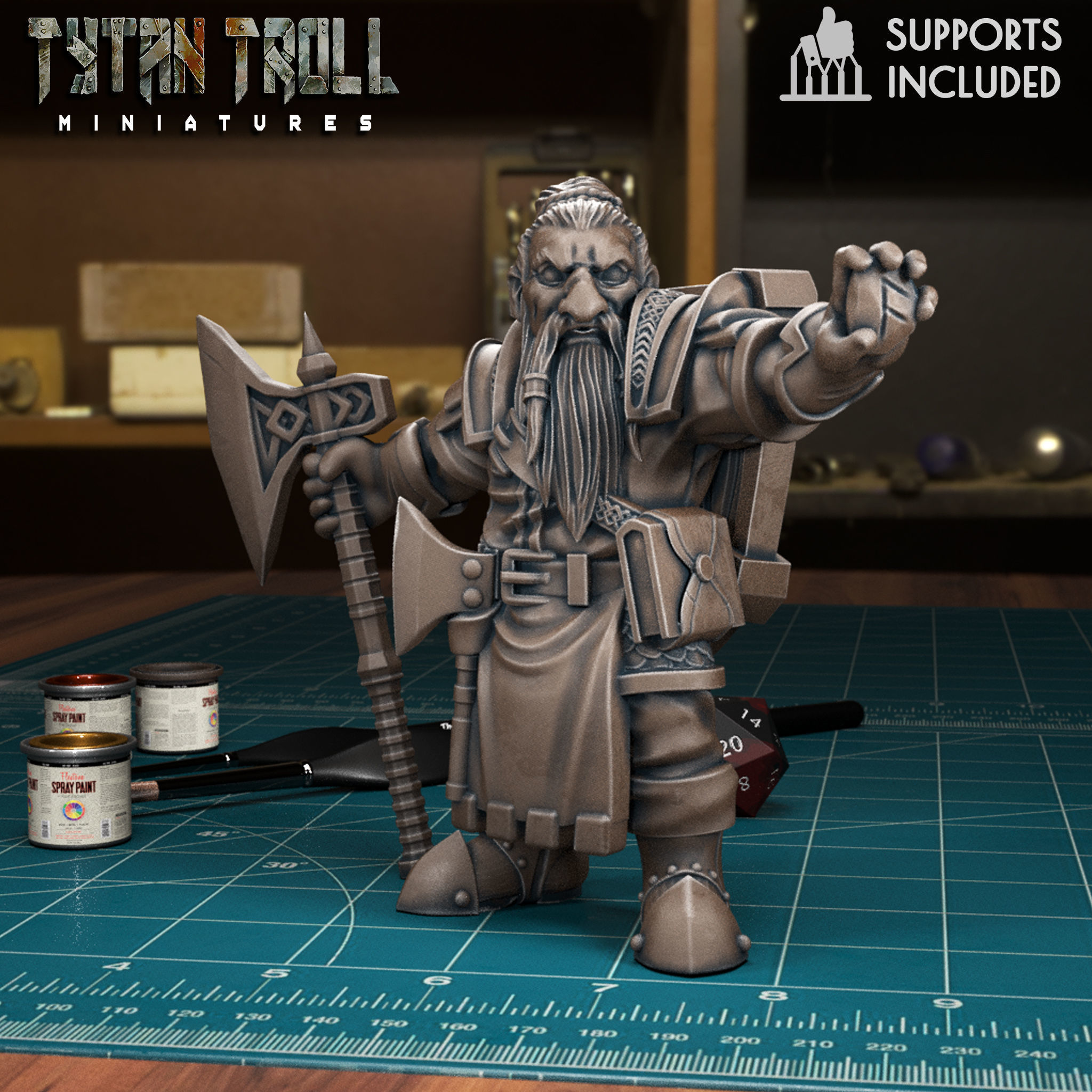 Male Dwarf Pack - Pre-Supported 3D print model_4